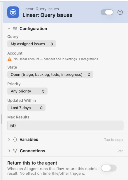 The Linear: Query Issues inspector, set to the current cycle.