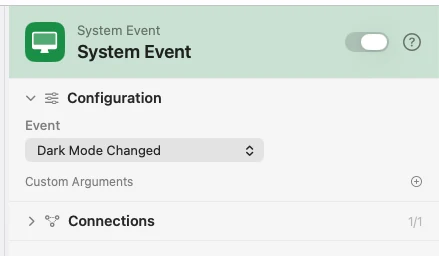 The inspector for System Event. Bluetooth adds a name filter and a paired-only switch.